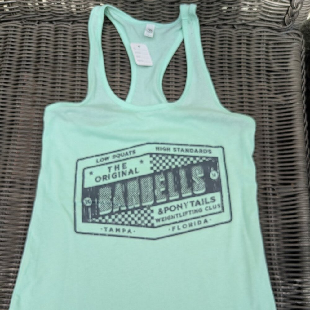 Barbells And Ponytails " Tampa Logo" Racerback Tank Top Sz S NEW